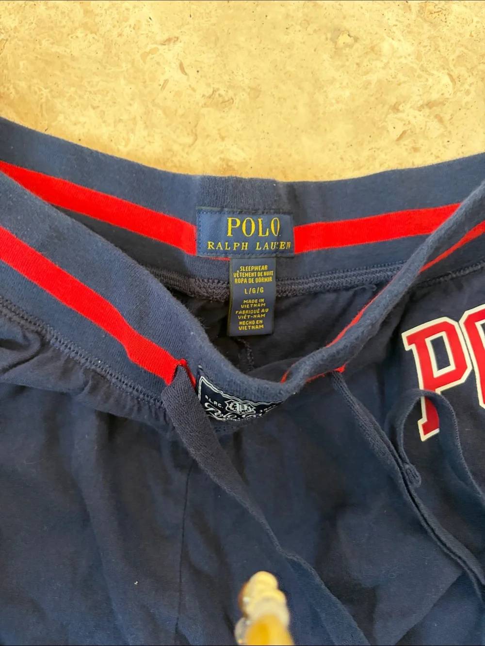 Polo by Ralph Lauren Navy pajama pants with Red-Trim Waistband